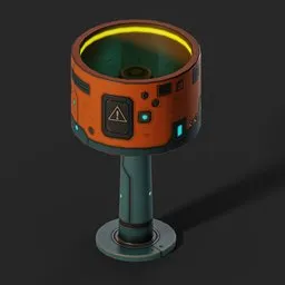 Orange Stylized Sci-Fi Lamp Shade