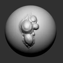 3D NS Creature infected growth sculpting brush effect for detailing creatures in Blender.