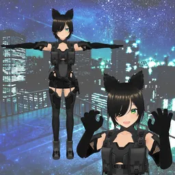Anime Cat Woman (Rigged/Animated)