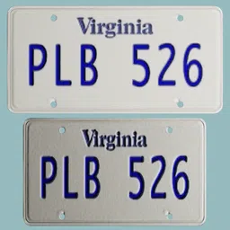 Virginia Licence plate PL