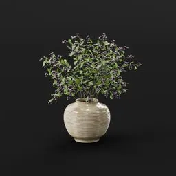 Berry Branch Ceramic Vase