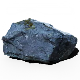 Rock with Moss and Snow