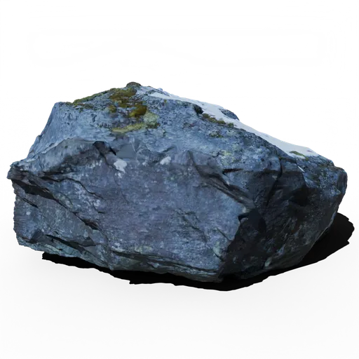Rock with Moss and Snow