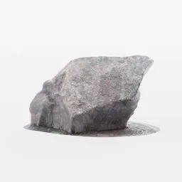 "Photo-scan model of a Cambrian era boulder rock for Blender 3D, featuring realistic surface scattering and ambient occlusion. Perfect for landscape design and architectural visualizations with a touch of surrealism. Created using BlenderKit and suitable for breakcore or brutalism themed projects."