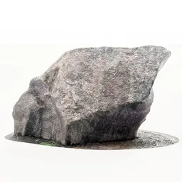 Detailed Cambrian-era boulder 3D model, ideal for Blender, realistic textures, suitable for 3D landscape rendering.