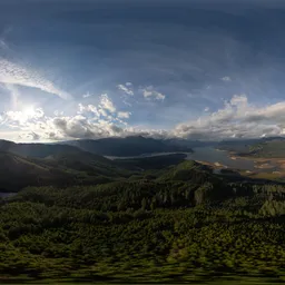 Aerial Cloudy Sky Mountain Sunset