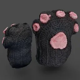 Crocheted Cat Paw  Gloves