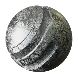 Realistic galvanized steel PBR material for 3D rendering in Blender, with procedural shader configuration.