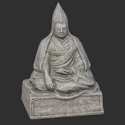 Tibetan Lama Statue Ancient  Stone