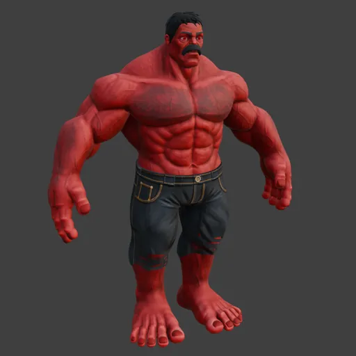 Red Hulk Stylized Rigged