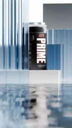 UFC PRIME Hydration Product Display with Futuristic Background