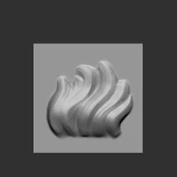 3D Blender sculpting brush for stylized male hair, creating wavy hair textures on 3D models.