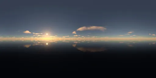 Sunset, sky, clouds, sea, sun, blue.exr