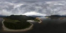 Dramatic clouds over mountain lake