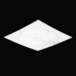 Detailed 3D model of a modern white opal glass ceiling lamp with black detailing, compatible with Blender 3D.