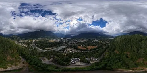 Dramatic Sky Aerial Valley Town