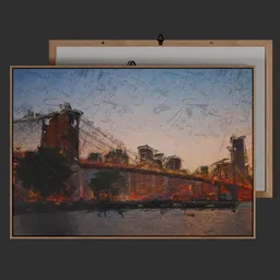 Brooklyn Bridge Oil Painting Wall Art