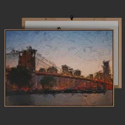 Brooklyn Bridge Oil Painting Wall Art