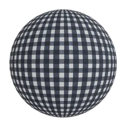 Navy blue  white check fabric
