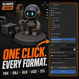 One Click Export — Batch Export to multiple 3D formats in one go