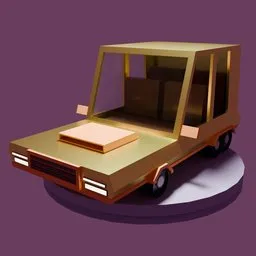 Low-poly 3D model of a stylized car, ideal for Blender animation and game asset.