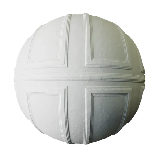 Decorative white plaster panels
