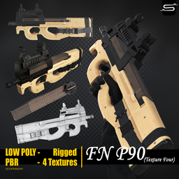 FN P90 Gun - Rigged