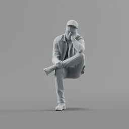 Lowpoly Male Sitting