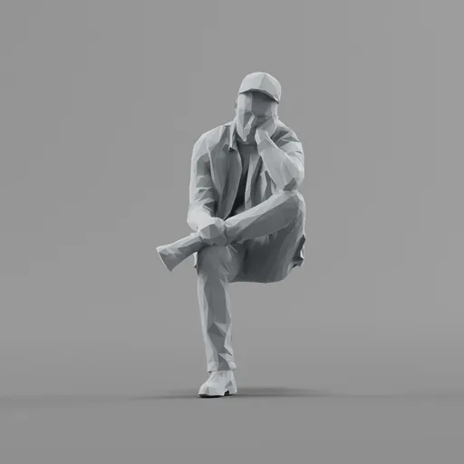 Lowpoly Male Sitting