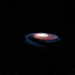 Galaxy Glowing in Deep Space