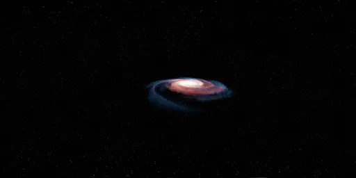 Galaxy Glowing in Deep Space