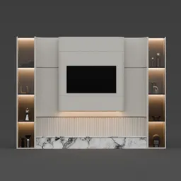 Off-White Wall Panel Unit