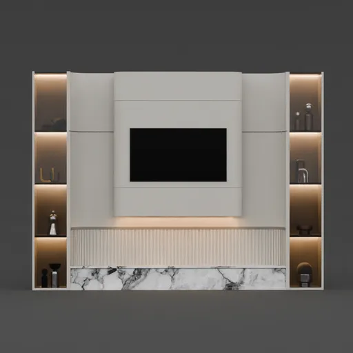 Off-White Wall Panel Unit