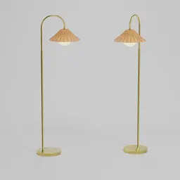 Rattan Weave Shade Floor Lamp