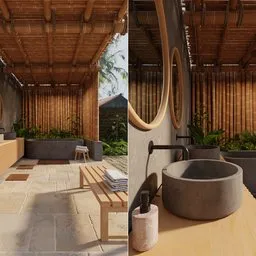 Tropical spa bathroom