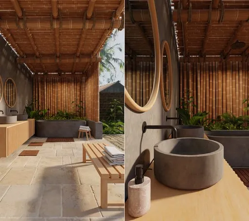 Tropical spa bathroom