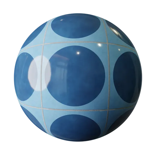 Blue Polka Dot Ceramic Tiles