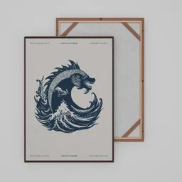 Japanese Fabric Wall Art "bird"