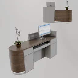 Receptionist service counter
