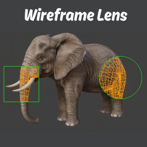 Wireframe Lens - Inspect topology without switching modes.