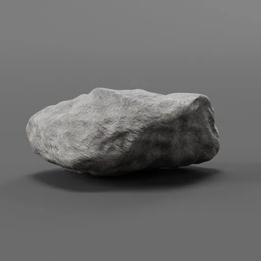 Detailed textured 3D rock model, suitable for Blender rendering, with efficient 2k polygon mesh, ideal for natural scenes.
