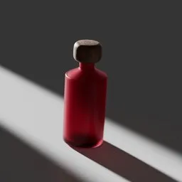 Red Glass Bottle Mockup