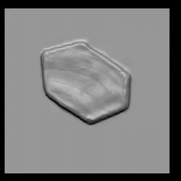 Hexagonal scale pattern imprint by NS Sea Creature sculpting brush for 3D modeling aquatic life forms in Blender.