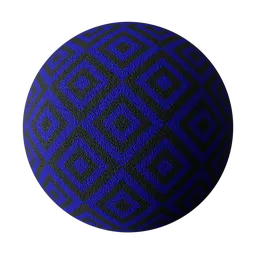 Blue & Black Pattern geometric Fabric