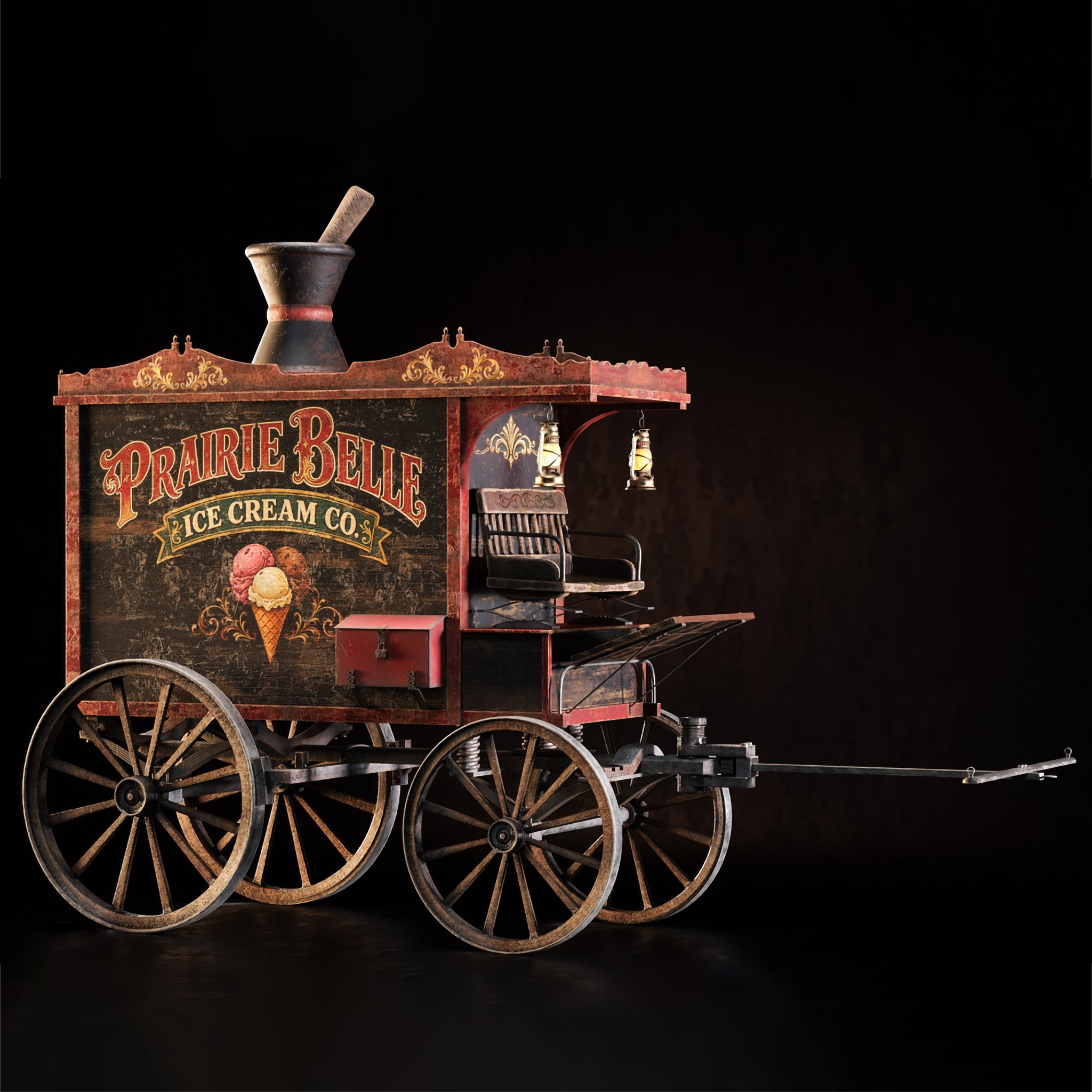 Medieval Ice Cream Wagon | Transport models | Blendkit