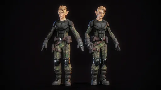 Rigged Elf Soldier