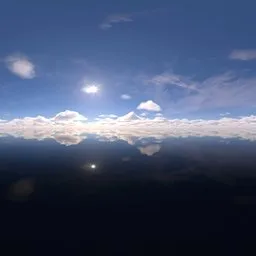 White clouds, blue sky