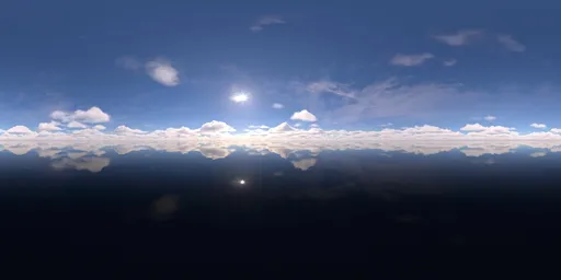 White clouds, blue sky