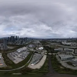 City Aerial Buildings Overcast