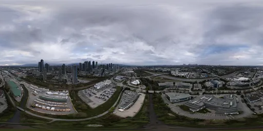 City Aerial Buildings Overcast
